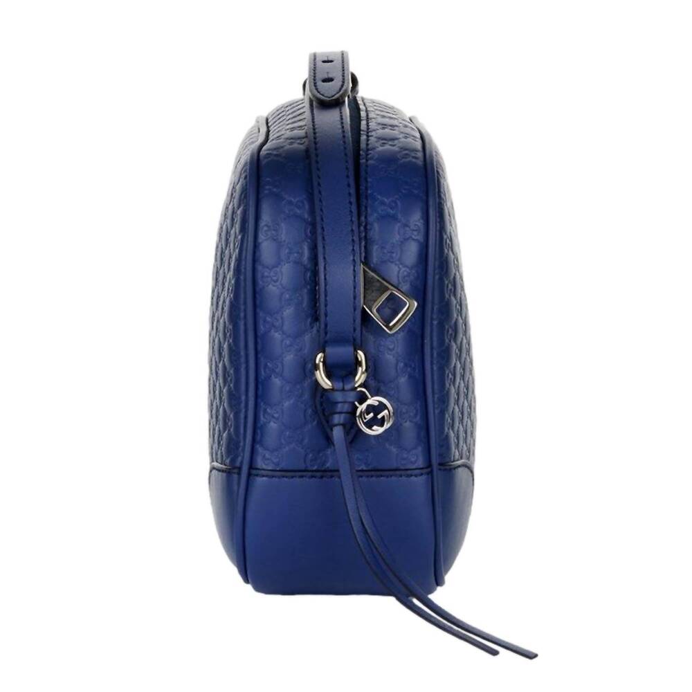 NEW GUCCI women's bree microguccissima caspian leather crossbody bag in blue - Picture 3 of 6